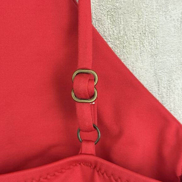 Becca by Rebecca Virtue One Piece Swimsuit Sz S Red Cutout Back Non Padded Beach - Picture 10 of 16